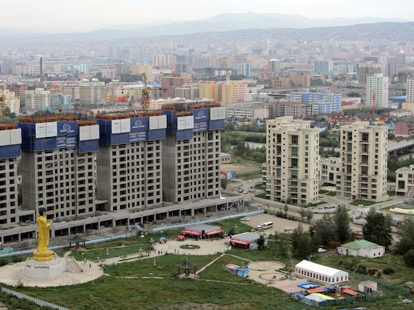 Ulaanbaatar cityscape, showing construction in the foreground