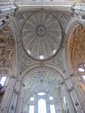 Looking straight up into the cathedral dome