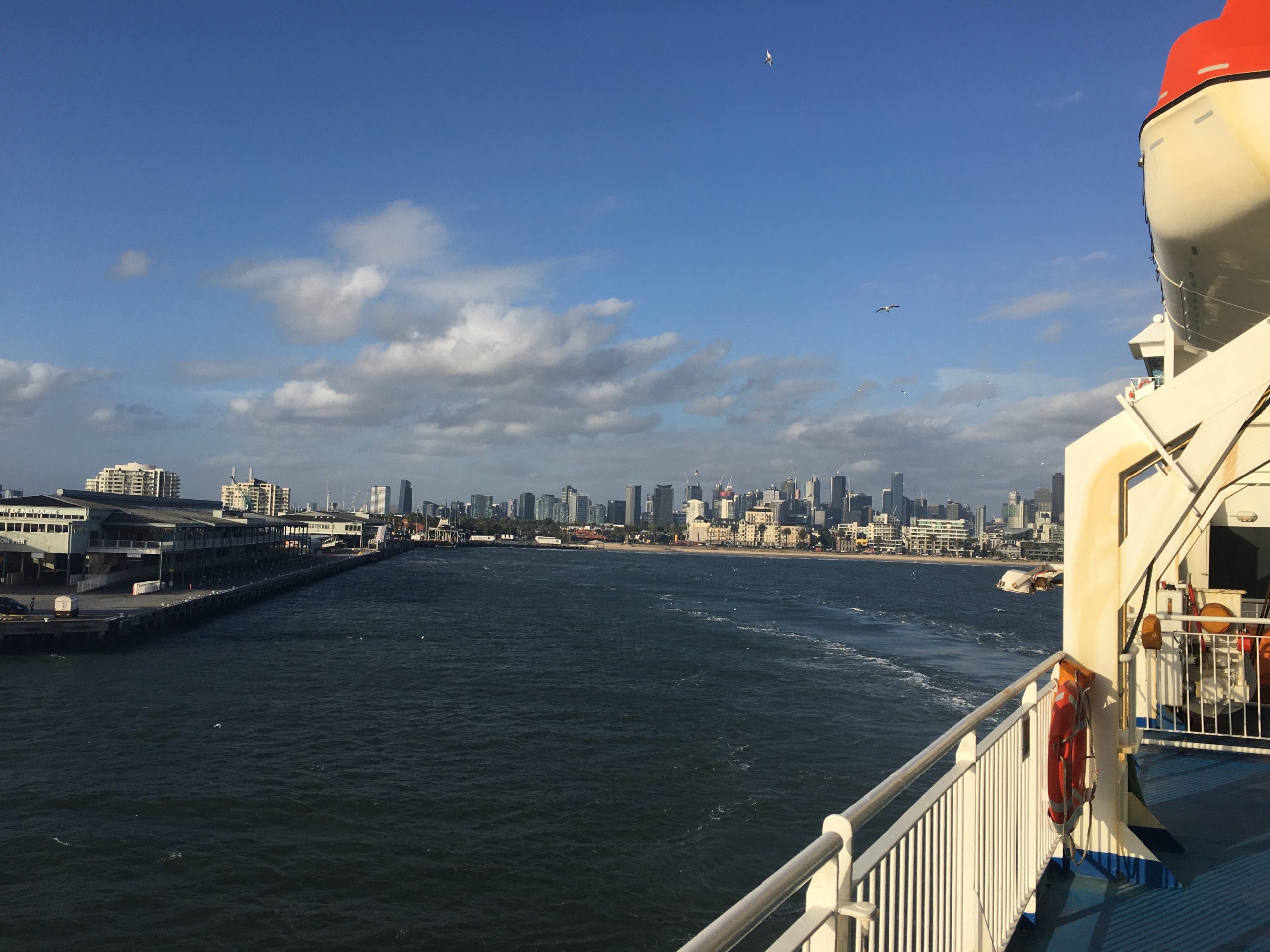 Spirit of Tasmania ferry leaves Melbourne