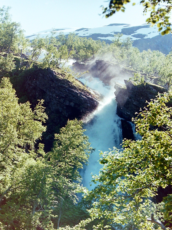 Waterfall along the Rallar Road