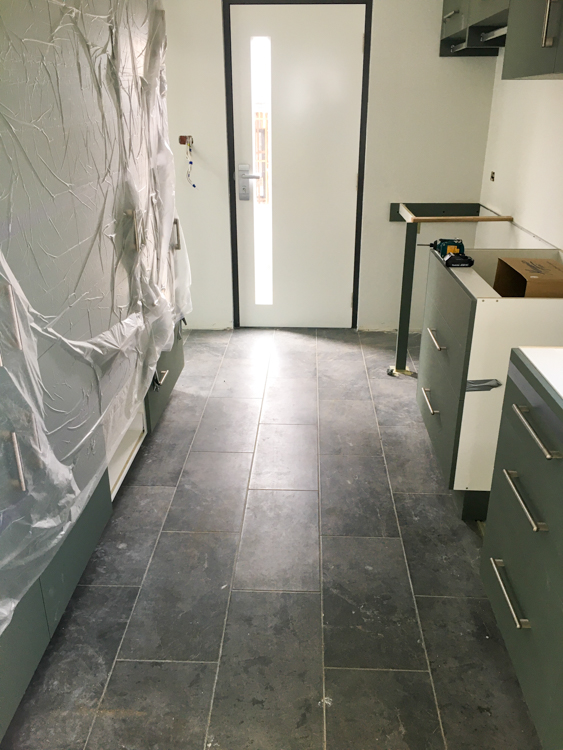 Butler's pantry floor tiling