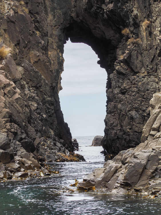 Dolerite arch at Fluted Cape, South Bruny Island