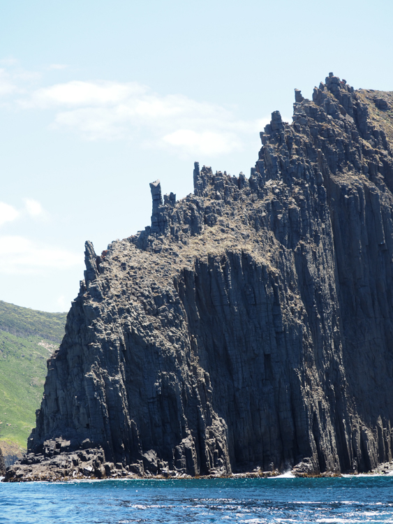 The dolerite cliffs of Bruny Island