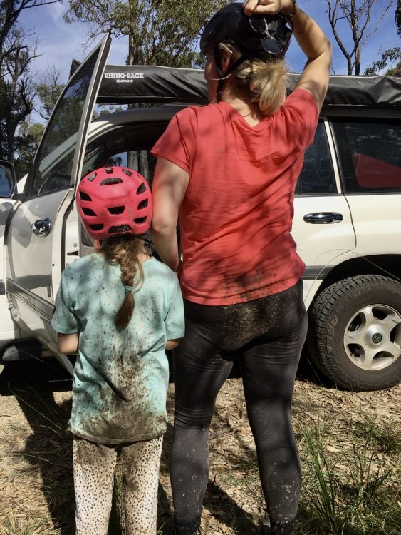 Muddy bottoms at Colquhoun Mountain Bike trail