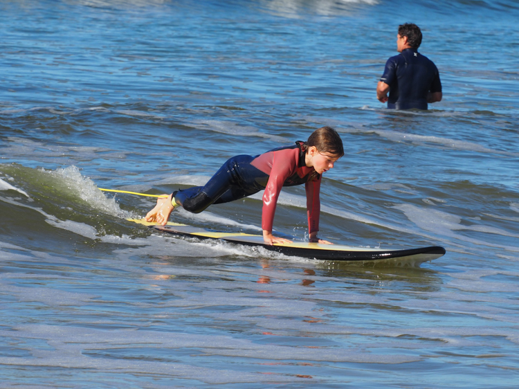 Berrima adopts the second position, at Broulee Surf School