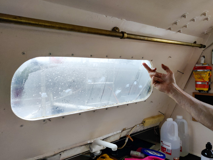 Rain dripping in through the acrylic windows