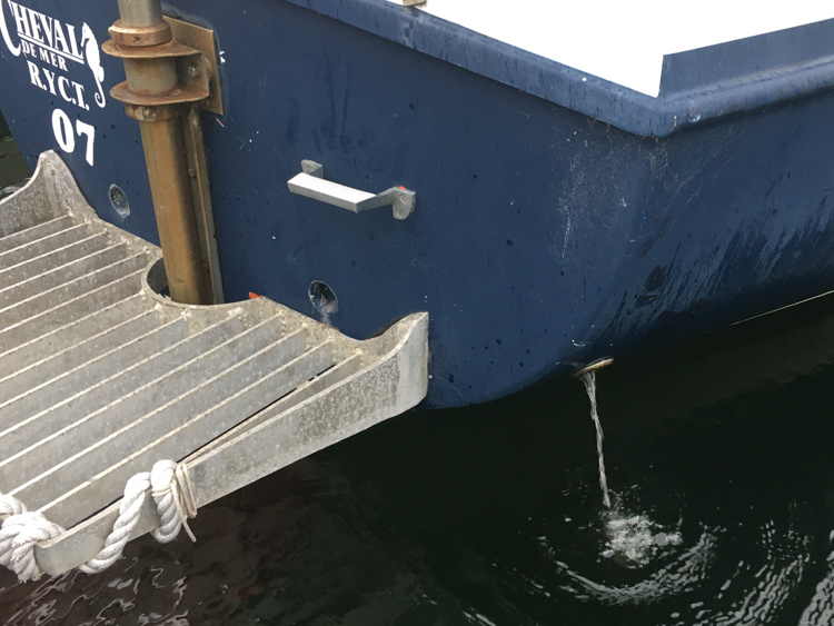 Salt water being returned to the ocean