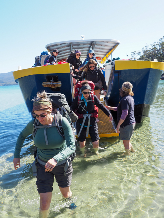 Elizabeth disembarking the Pennecott landing craft at Denman's Cove