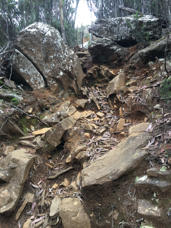 The final ascent of the Cathedral Rock track