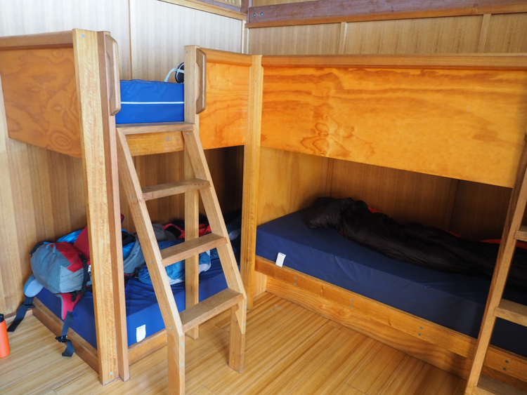One of the dorm rooms at Surveyors on the Three Capes Track