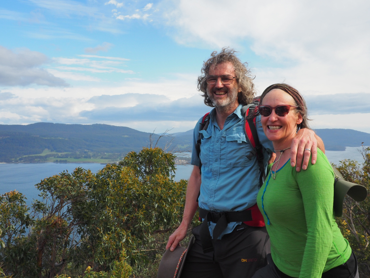 Reinhard and Elizabeth enjoy the view from Crescent Mountain