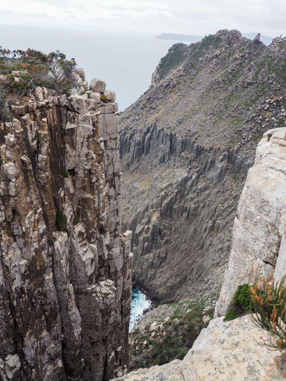 Dolerite landslide and stacks on the Three Capes Track