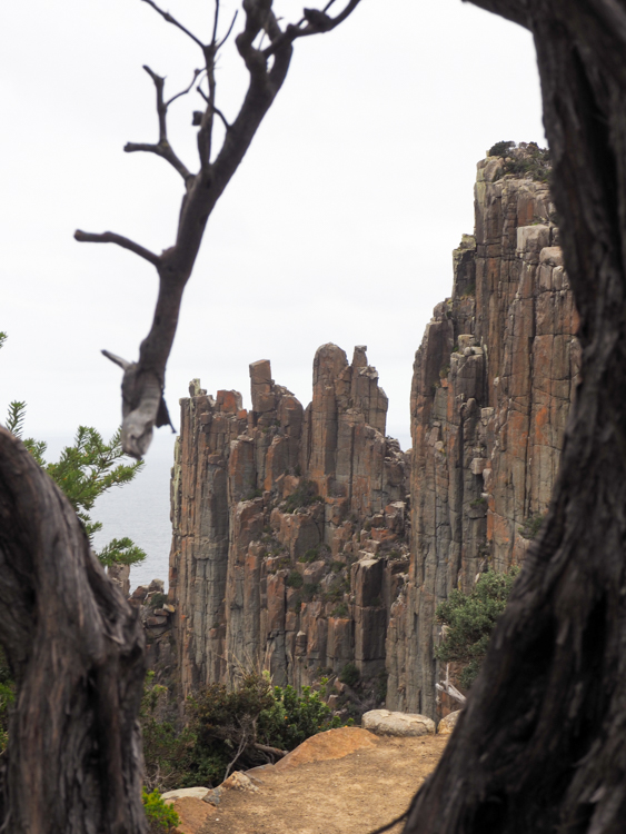 Dolorite stacks at the end of Cape Pillar