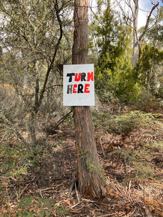 Helpful sign for the quarry trucks
