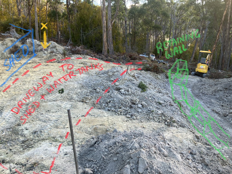 Plan for lower retaining wall