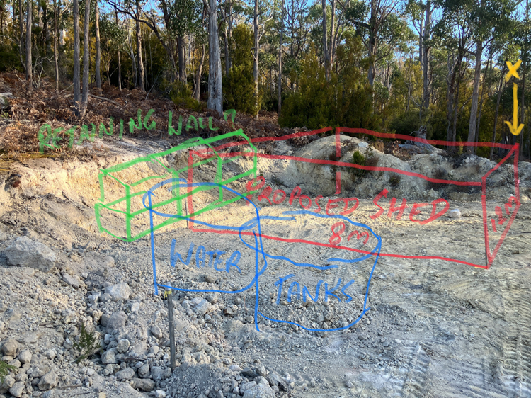 Plan for upper retaining wall