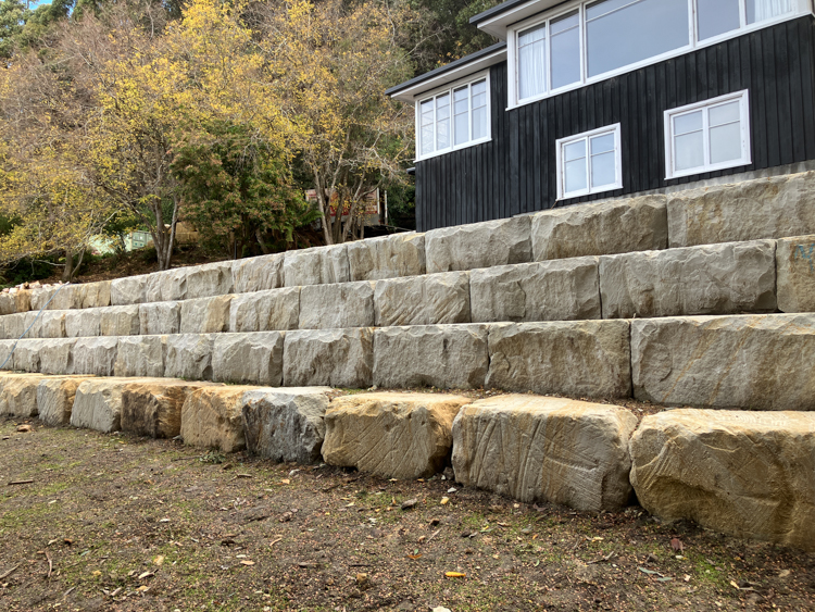 Sample retaining wall made from convict blocks