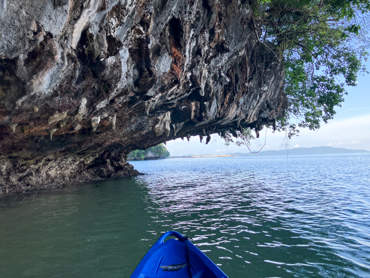 Stalactites hanging from a cliff at Ko Yao Noi