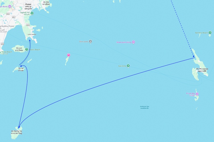 Map of the passage to Ko He and beyond
