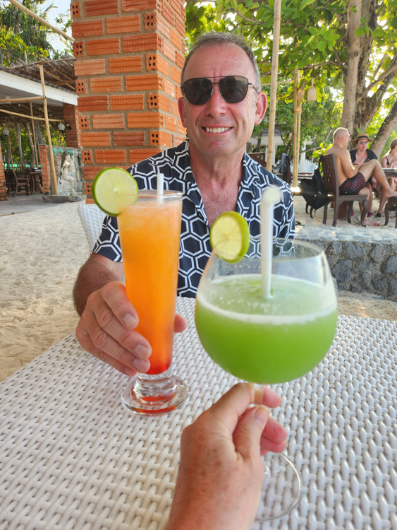 David and cocktail at Raya Bay