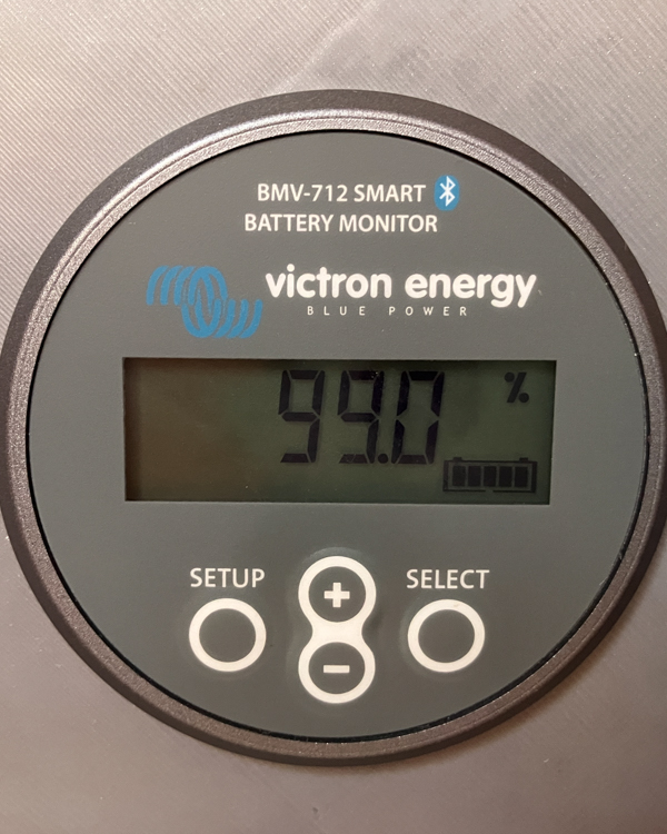 BMV instrument showing 99%