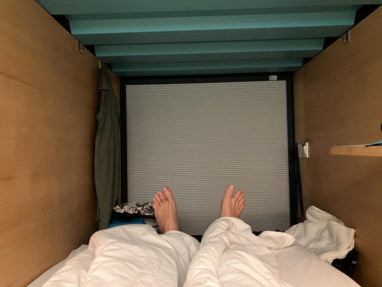 Sleeping in a capsule hotel at Kuala Lumpur airport