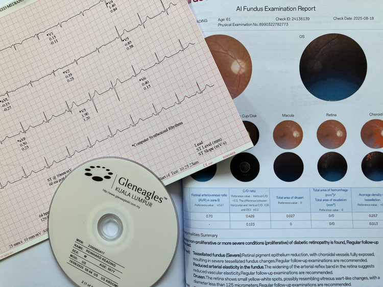 Binder full of health check test results