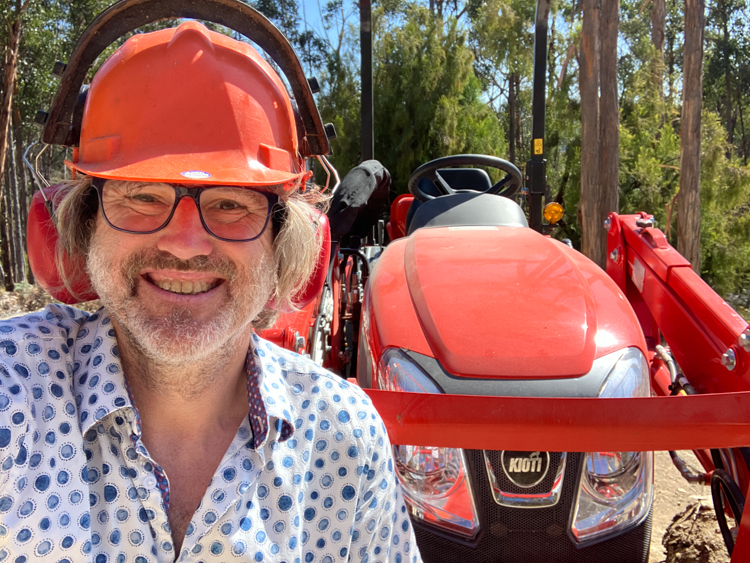 Reinhard with tractor
