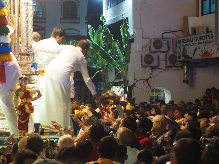 Monks on the Thaipusam chariot