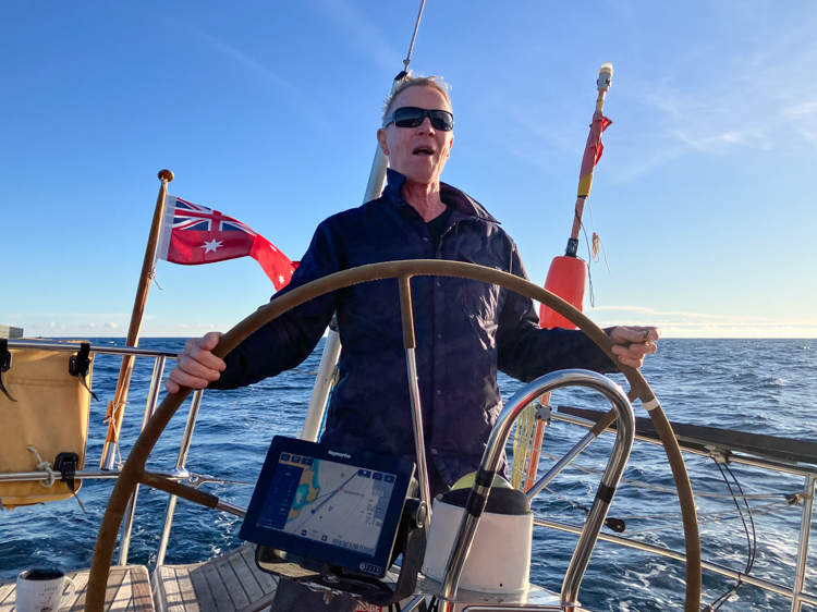 Brendon enjoying the breeze approaching Jervis Bay