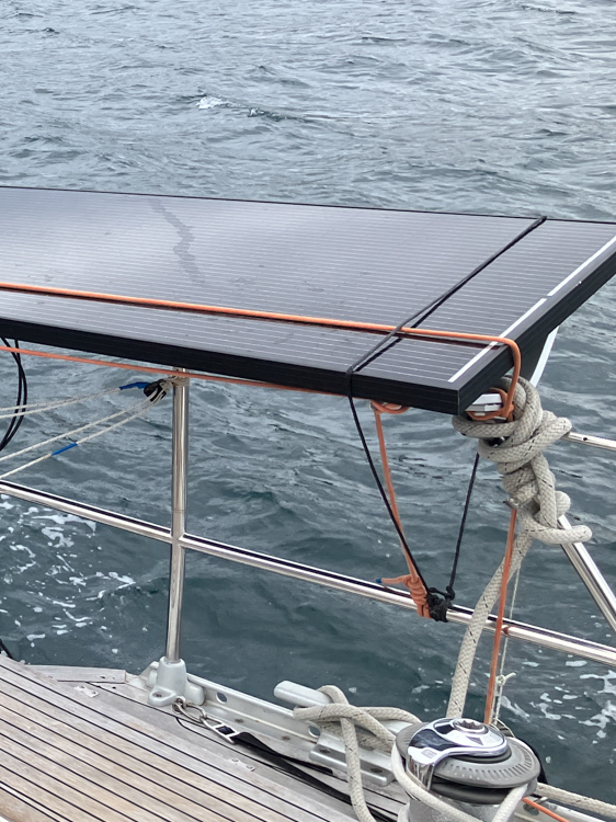 Broken solar panel lashed back on at Eden