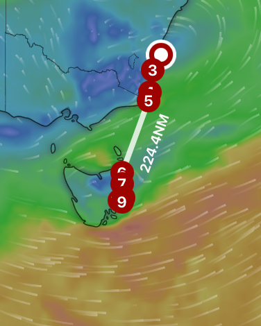 Weather forecast for crossing the Bass Strait