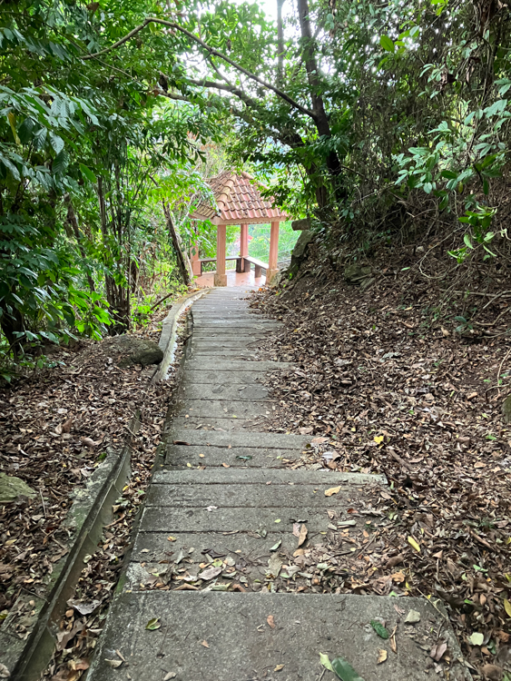 Rest stop on the way down from Middle Station, Penang Hill