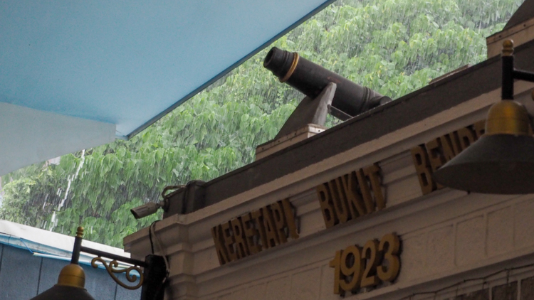 Rain at Lower Terminal Station, Penang Hill