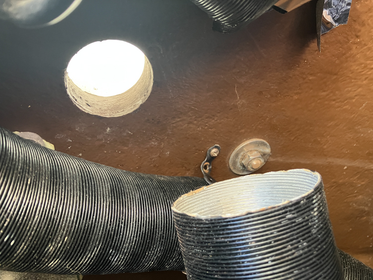 Blower exhaust, definitely not connecting to the outside vent