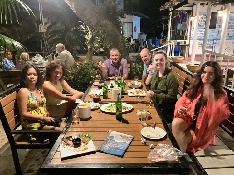 Enjoying a seafood meal on Ko Wai