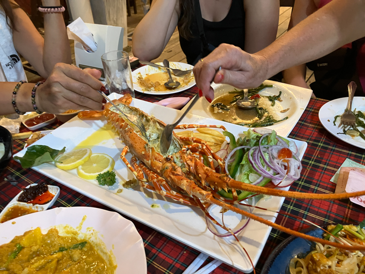 Lobster at Chow Lay Seafood on Bang Bao Pier