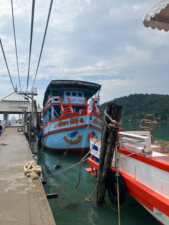 Dive boat moored off Bang Bao Pier