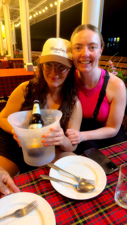 Ivana and Shanice share an iced beer