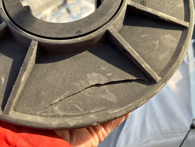 Cracked furler drum